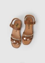 Pepe Jeans irma punotut nahkasandaalit tyttö rusketus TB001337 - Image 2