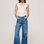 Pepe Jeans jaimy korkeavyötäröiset leveät farkut naiset denim TB0079