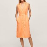 Pepe Jeans käännekaulus mekko naiset persikka TB00212