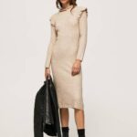 Pepe Jeans kaapelineulottu midi-mekko naiset harrastaja TB00206