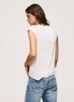 Pepe Jeans kädenreikähihainen logo-t-paita naiset valkoinen TB00418 - Image 5