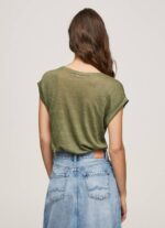 Pepe Jeans kädenreikähihainen pellava t-paita naiset alue TB00439 - Image 3