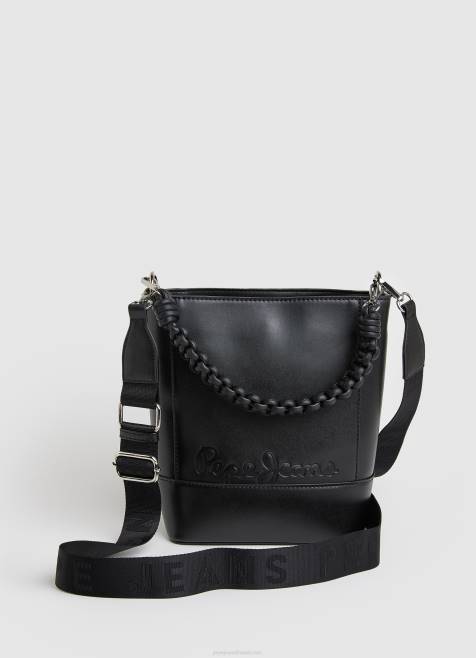 pepe_jeans_kaksikahvainen_amparilaukku_naiset_musta_tb00732.jpg Pepe Jeans kaksikahvainen ämpärilaukku naiset musta TB00732 - Image 1
