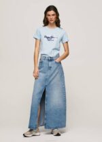 Pepe Jeans kaltevuuslogoinen puuvillainen t-paita naiset lahti TB00422 - Image 2