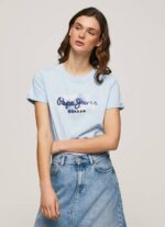 Pepe Jeans kaltevuuslogoinen puuvillainen t-paita naiset lahti TB00422