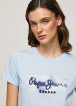 Pepe Jeans kaltevuuslogoinen puuvillainen t-paita naiset lahti TB00422 - Image 3