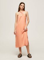 Pepe Jeans kasainen tavallinen satiininen mekko naiset persikka TB00187