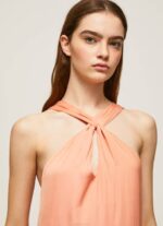 Pepe Jeans kasainen tavallinen satiininen mekko naiset persikka TB00187 - Image 3