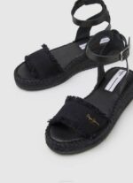 Pepe Jeans Kate kangas kiila sandaalit naiset musta TB00671 - Image 3