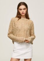 Pepe Jeans katkaistu neulottu harjakattoinen neuletakki naiset kivi TB00233 - Image 3