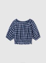 Pepe Jeans kiiltävä ruudullinen printtitoppi tyttö multi TB001419 - Image 2