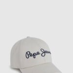 Pepe Jeans kirjailtu logopohjainen lippalakki naiset valkoinen TB00782