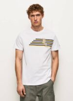 Pepe Jeans kirjaimilla logollinen t-paita miehet valkoinen TB00977 - Image 3