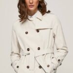 Pepe Jeans klassinen twill-trenssitakki naiset irti pitsistä TB00106