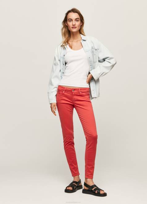 pepe_jeans_klassiset_kapeat_housut_naiset_studio_punainen_tb00315.jpg Pepe Jeans klassiset kapeat housut naiset studio punainen TB00315 - Image 1
