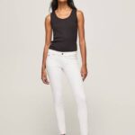 Pepe Jeans klassiset kapeat housut naiset valkoinen TB00299