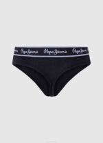 Pepe Jeans klassiset stringit painetulla logolla naiset musta TB00549 - Image 2