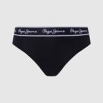 Pepe Jeans klassiset stringit painetulla logolla naiset musta TB00549