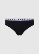 Pepe Jeans klassiset stringit painetulla logolla naiset musta TB00569