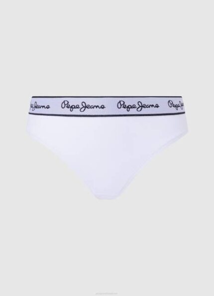 Pepe Jeans klassiset stringit painetulla logolla naiset valkoinen TB00541
