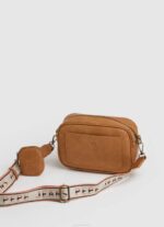 Pepe Jeans kohokuvioitu logo maxi crossbody laukku naiset kameli TB00714 - Image 2