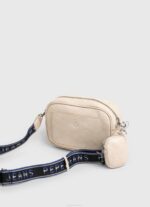 Pepe Jeans kohokuvioitu logo maxi crossbody laukku naiset kirnupiimä TB00712 - Image 3