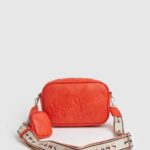 Pepe Jeans kohokuvioitu logo maxi crossbody laukku naiset persikka TB00715
