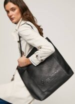 Pepe Jeans kohokuvioitu logokassi naiset musta TB00711