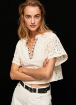Pepe Jeans koristeellinen harjakattoinen pusero naiset kirnupiimä TB00327