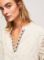 Pepe Jeans koristeellinen harjakattoinen pusero naiset kirnupiimä TB00327 - Image 4
