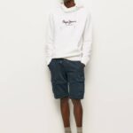 Pepe Jeans korkeatiheyksinen logopusero miehet valkoinen TB00903