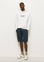 Pepe Jeans korkeatiheyksinen logopusero miehet valkoinen TB00903