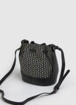Pepe Jeans kudottu jacquard-ämpärilaukku naiset musta TB00730 - Image 2
