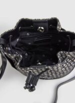 Pepe Jeans kudottu jacquard-ämpärilaukku naiset musta TB00730 - Image 3
