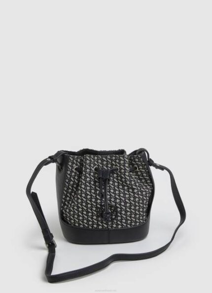 Pepe Jeans kudottu jacquard-ämpärilaukku naiset musta TB00730