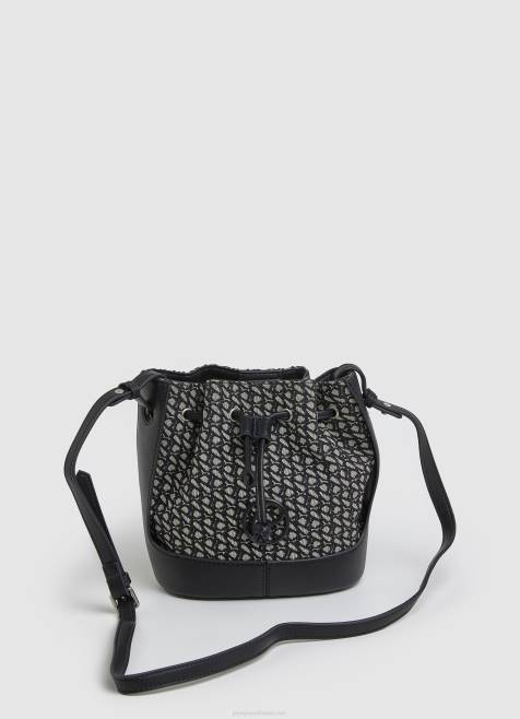 pepe_jeans_kudottu_jacquard_amparilaukku_naiset_musta_tb00730.jpg Pepe Jeans kudottu jacquard-ämpärilaukku naiset musta TB00730 - Image 1