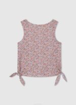 Pepe Jeans kukkainen kädenreikähihainen t-paita tyttö persikka TB001435 - Image 2