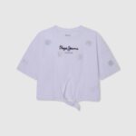 Pepe Jeans kukkainen strassi t-paita tyttö valkoinen TB001475