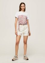 Pepe Jeans kukkakuvioinen puuvillainen t-paita naiset studio punainen TB00380 - Image 2