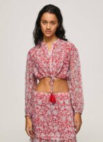Pepe Jeans kukkakuvioinen rajattu istuvuuspusero naiset multi TB00363