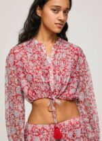 Pepe Jeans kukkakuvioinen rajattu istuvuuspusero naiset multi TB00363 - Image 3
