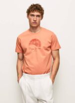 Pepe Jeans kulunut logollinen t-paita miehet kurpitsa appelsiini TB00964 - Image 3