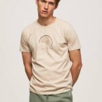 Pepe Jeans kulunut logollinen t-paita miehet maltaat TB00962