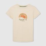 Pepe Jeans kulunut logollinen t-paita poika norsunluu TB001615