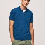 Pepe Jeans kulunut puuvillainen poolopaita miehet indigo TB001079