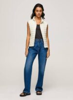 Pepe Jeans kumipaistin logolla pehmustettu liivi naiset kirnupiimä TB00132 - Image 2
