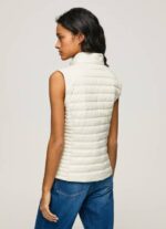 Pepe Jeans kumipaistin logolla pehmustettu liivi naiset kirnupiimä TB00132 - Image 4