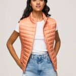 Pepe Jeans kumipaistin logolla pehmustettu liivi naiset persikka TB00133