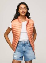 Pepe Jeans kumipaistin logolla pehmustettu liivi naiset persikka TB00133