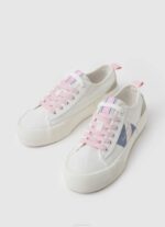 Pepe Jeans kuusiokololippu vulkanoidut lenkkarit naiset valkoinen TB00620 - Image 3